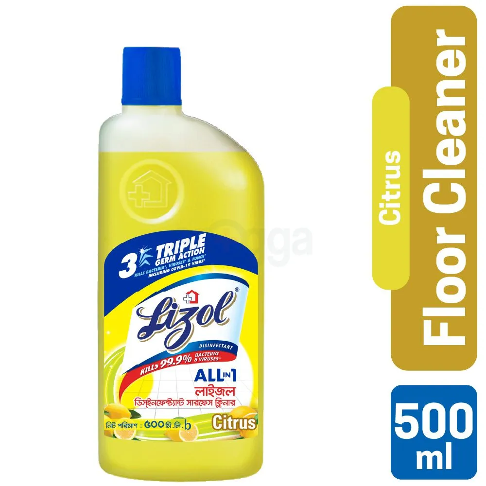 Lizol All in 1 Disinfectant Surface Cleaner (Citrus) 500ml