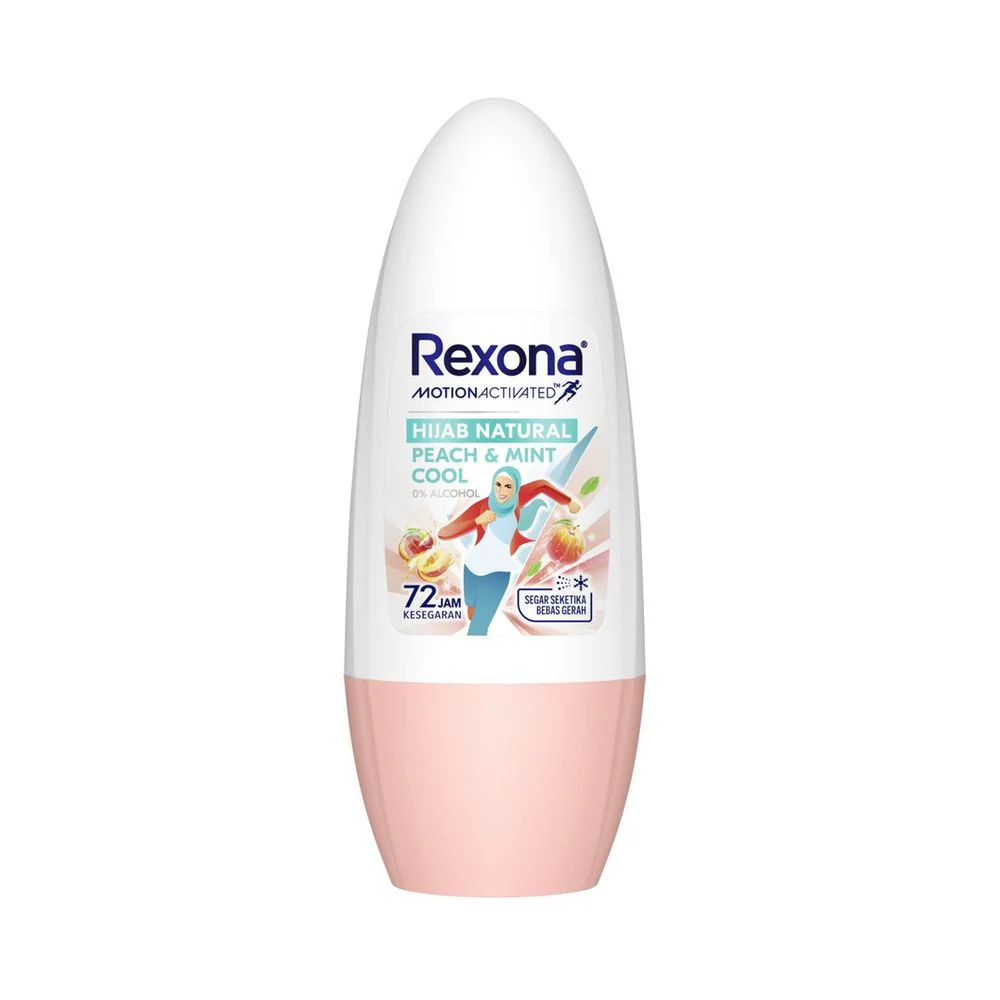 Rexona Motion Activated Hijab Natural Peach & Mint Cool Roll-On – 45ml