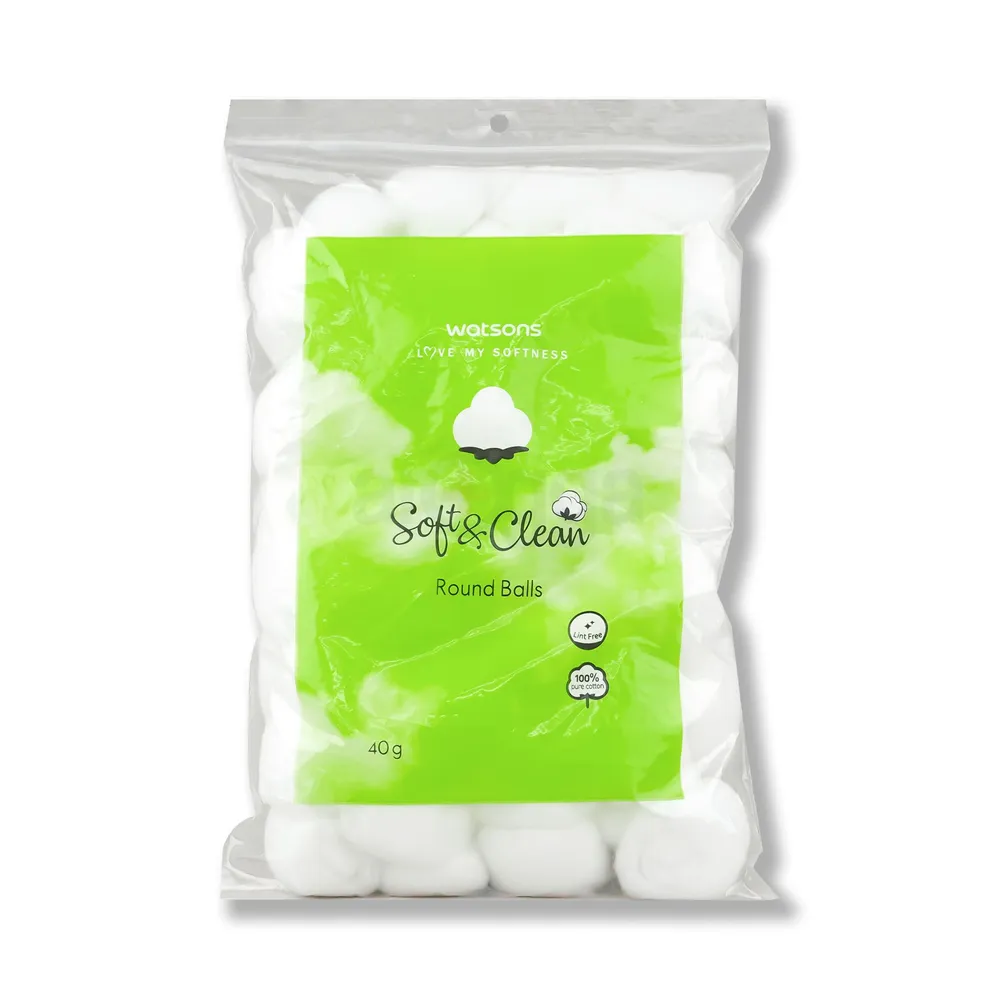 Watsons Soft & Clean Round Cotton Balls – 100 Balls
