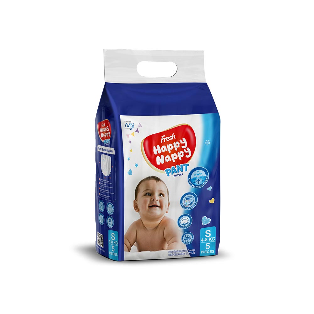 Fresh Happy Nappy Pant Diaper – S Size (4–8 kg)