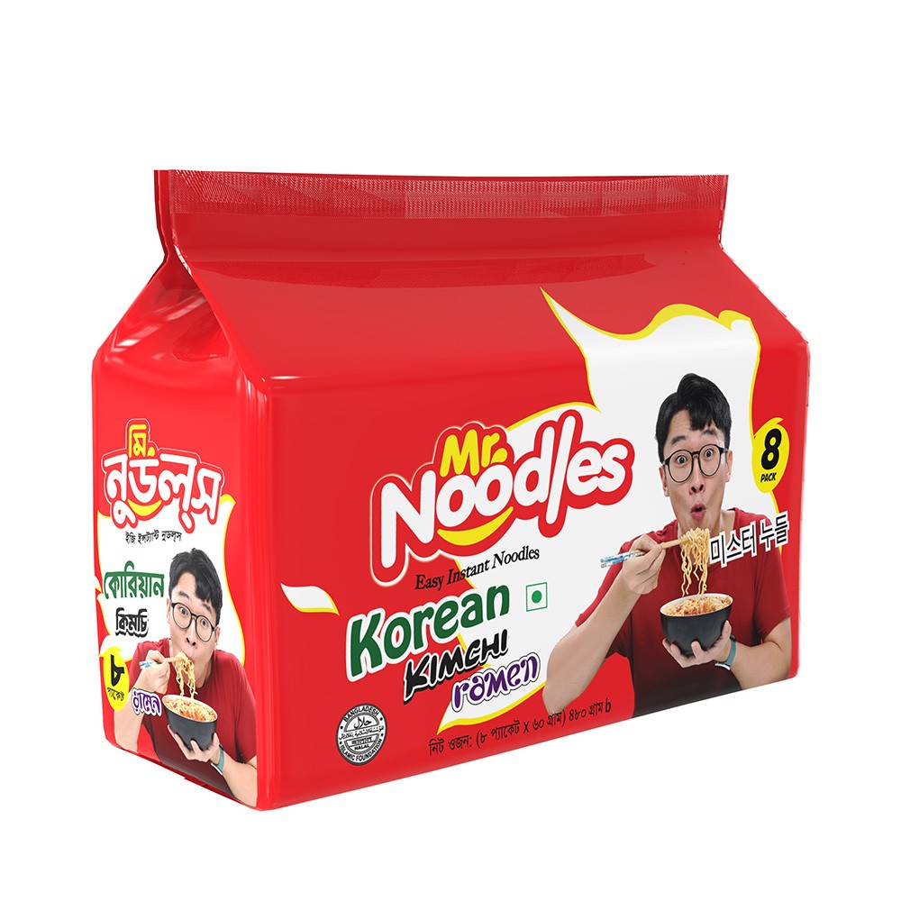 Mr. Noodles Korean Kimchi Ramen – 8 Pack (480g)